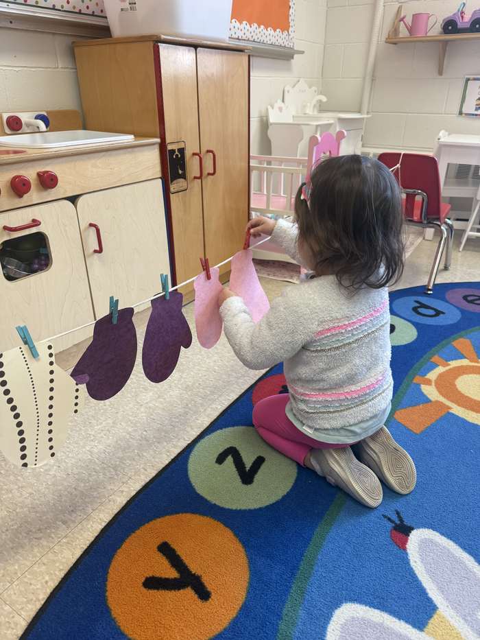 Colorful butterfly art projects made by our Preschool students